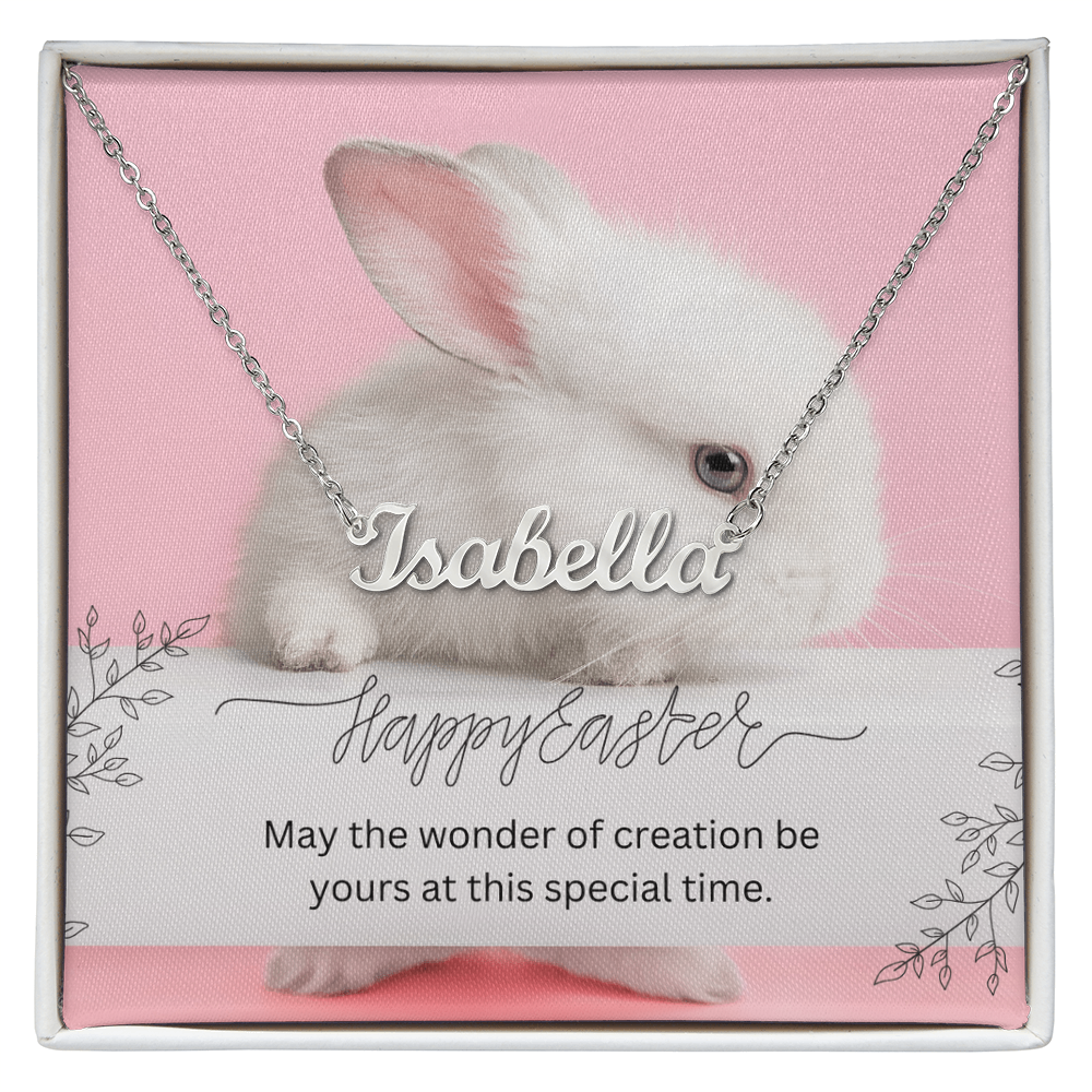 Name Necklace with Easter Message Card