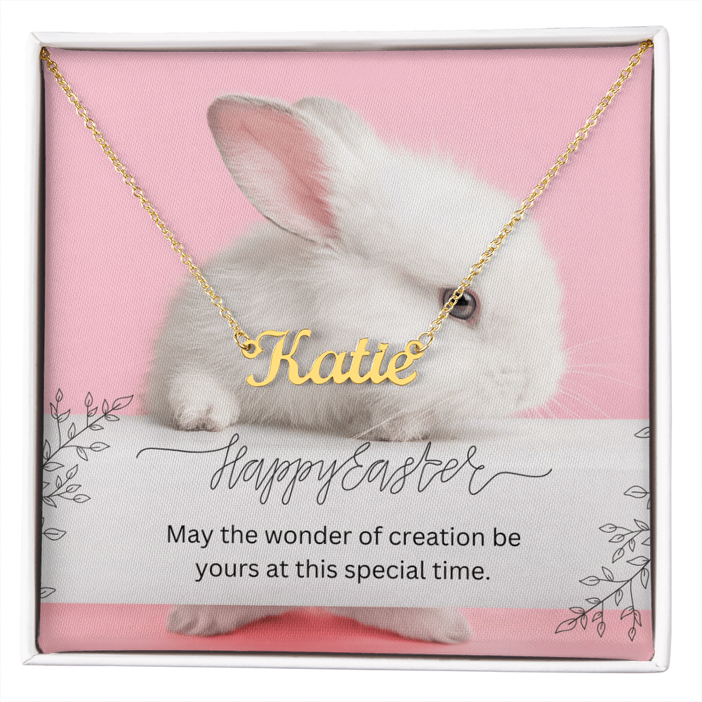 Name Necklace with Easter Message Card