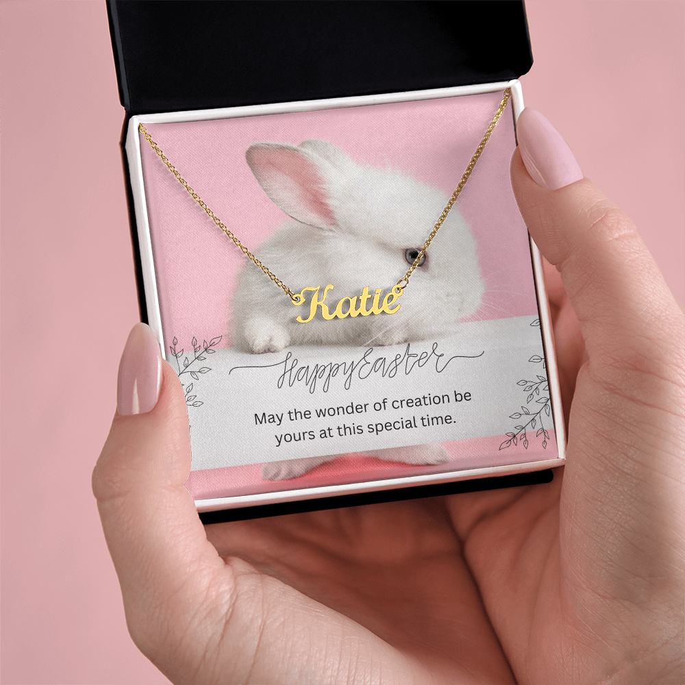 Name Necklace with Easter Message Card