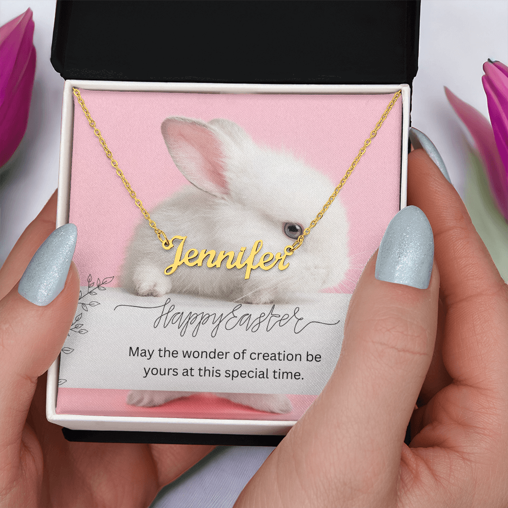 Name Necklace with Easter Message Card