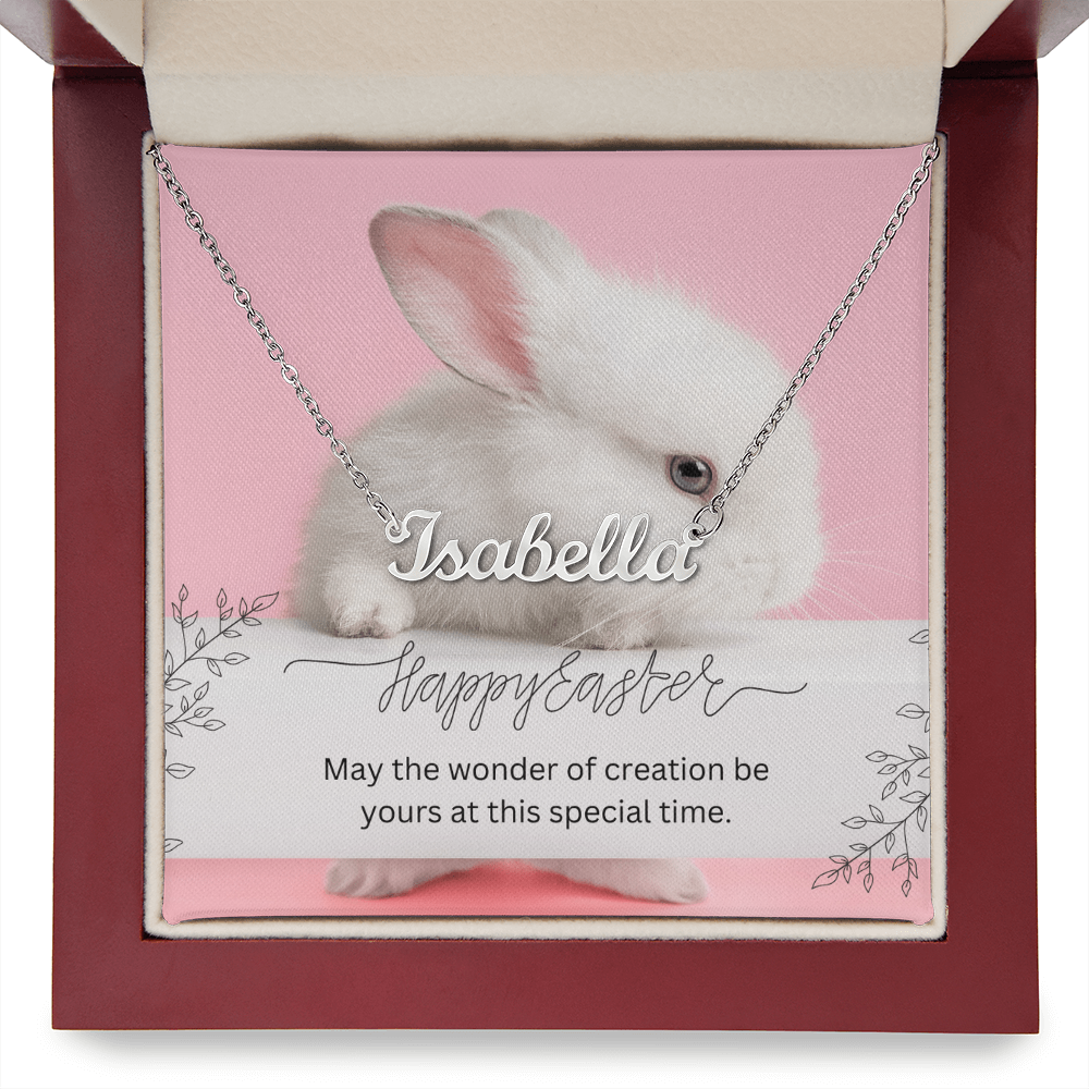 Name Necklace with Easter Message Card