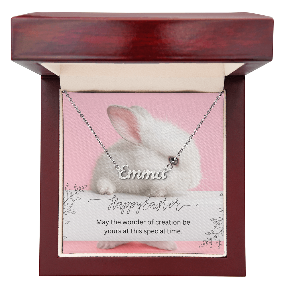 Name Necklace with Easter Message Card