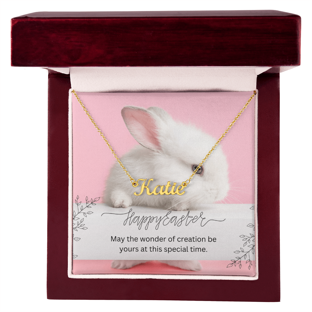 Name Necklace with Easter Message Card